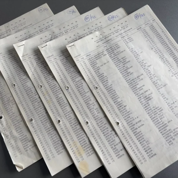 Sample of lists of offers faxed in 1993